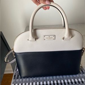 Kate Spade black and white top handle purse